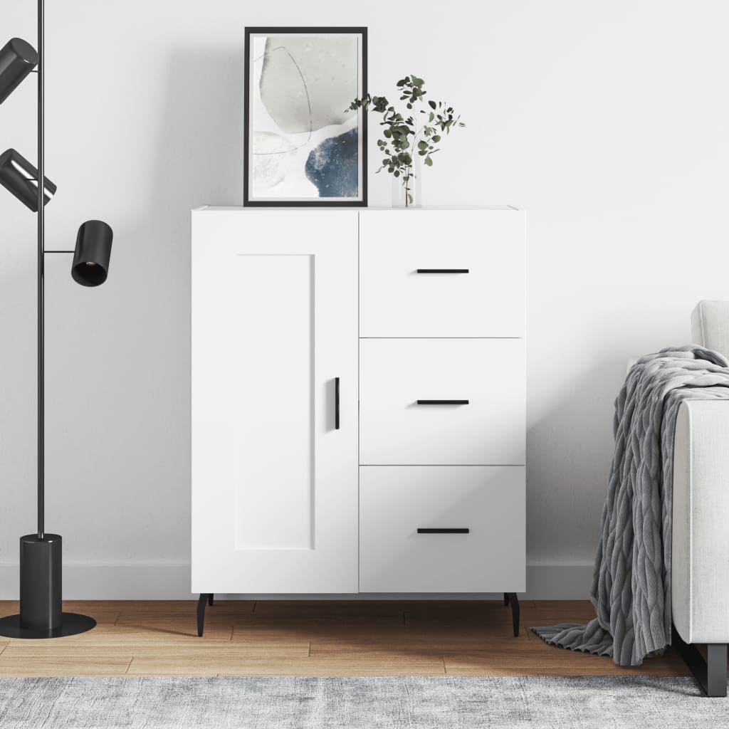 Dressoir 69,5x34x90 cm bewerkt hout wit is nu te koop bij PeponiXL, paradijselijk wonen!