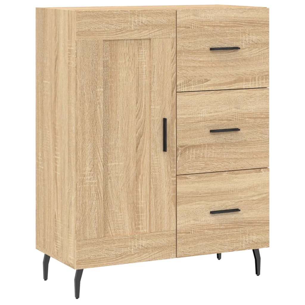 Dressoir 69,5x34x90 cm bewerkt hout sonoma eikenkleurig is nu te koop bij PeponiXL, paradijselijk wonen!