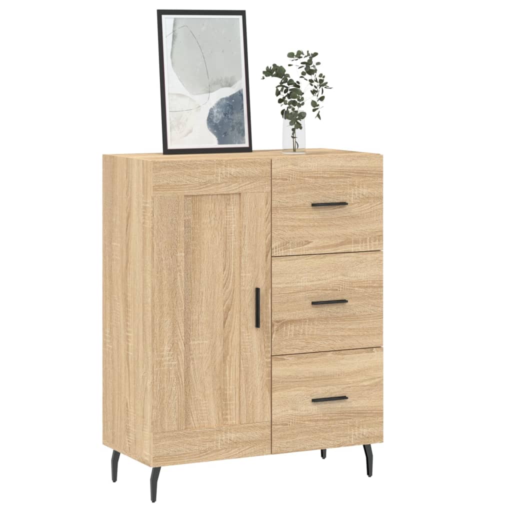 Dressoir 69,5x34x90 cm bewerkt hout sonoma eikenkleurig is nu te koop bij PeponiXL, paradijselijk wonen!