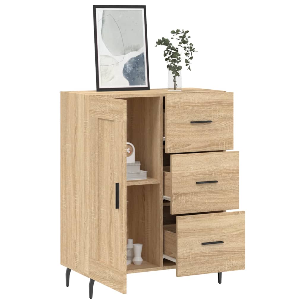 Dressoir 69,5x34x90 cm bewerkt hout sonoma eikenkleurig is nu te koop bij PeponiXL, paradijselijk wonen!