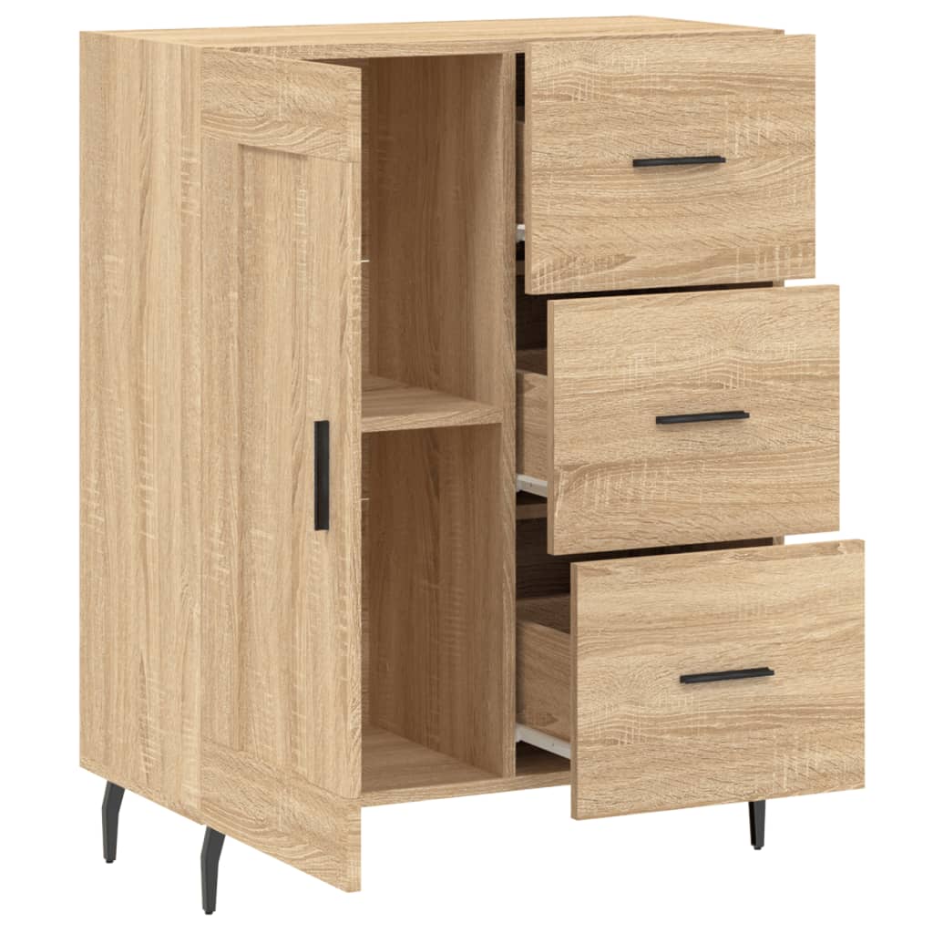Dressoir 69,5x34x90 cm bewerkt hout sonoma eikenkleurig is nu te koop bij PeponiXL, paradijselijk wonen!