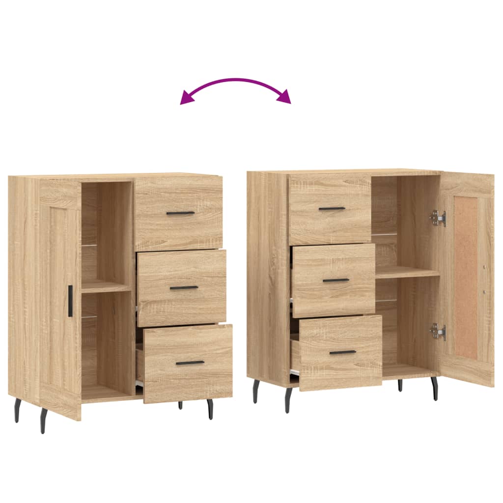 Dressoir 69,5x34x90 cm bewerkt hout sonoma eikenkleurig is nu te koop bij PeponiXL, paradijselijk wonen!
