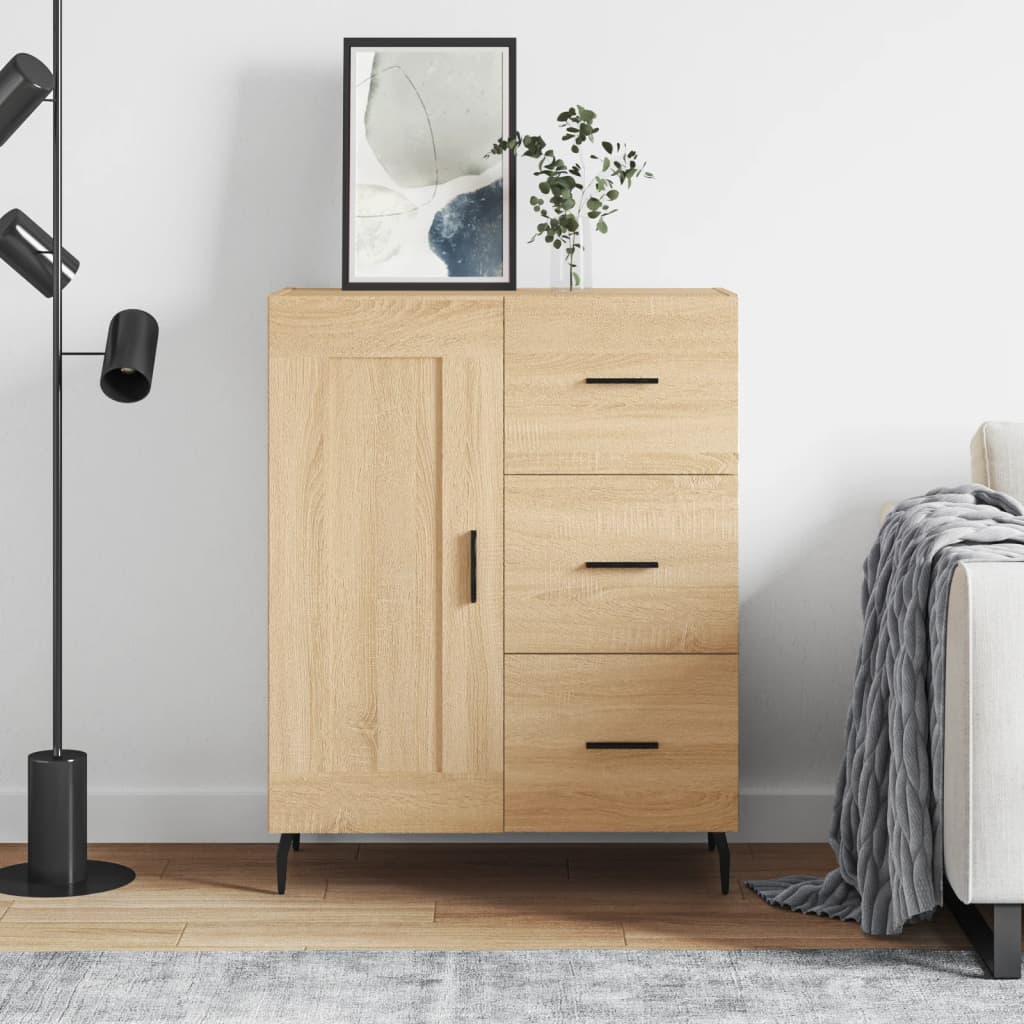 Dressoir 69,5x34x90 cm bewerkt hout sonoma eikenkleurig is nu te koop bij PeponiXL, paradijselijk wonen!
