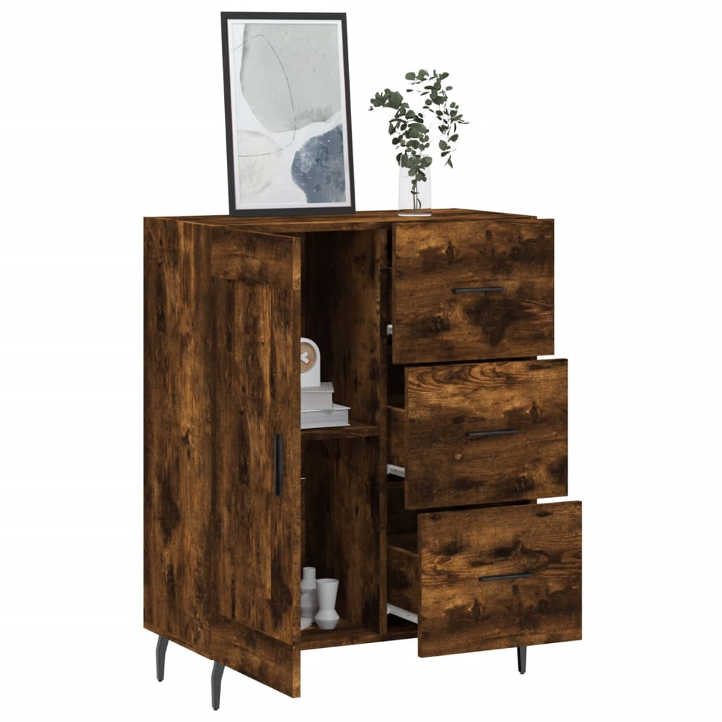 Dressoir 69,5x34x90 cm bewerkt hout gerookt eikenkleurig is nu te koop bij PeponiXL, paradijselijk wonen!