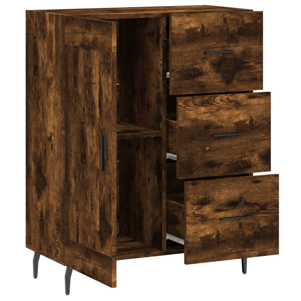 Dressoir 69,5x34x90 cm bewerkt hout gerookt eikenkleurig is nu te koop bij PeponiXL, paradijselijk wonen!