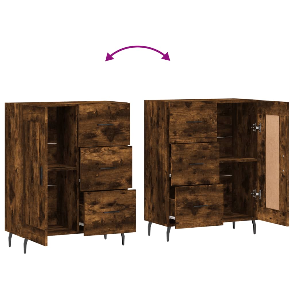 Dressoir 69,5x34x90 cm bewerkt hout gerookt eikenkleurig is nu te koop bij PeponiXL, paradijselijk wonen!