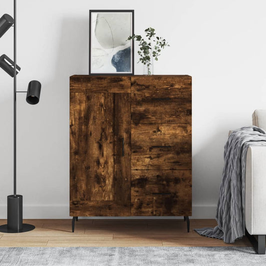 Dressoir 69,5x34x90 cm bewerkt hout gerookt eikenkleurig is nu te koop bij PeponiXL, paradijselijk wonen!