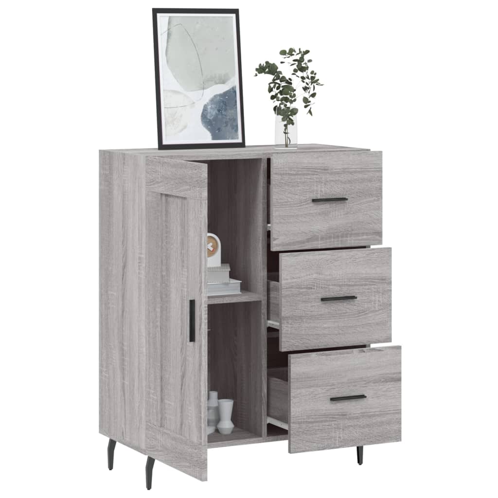 Dressoir 69,5x34x90 cm bewerkt hout grijs sonoma eikenkleurig is nu te koop bij PeponiXL, paradijselijk wonen!