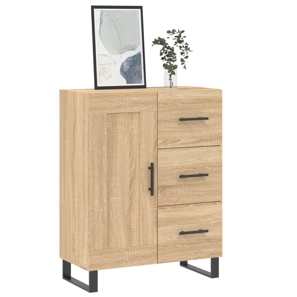 Dressoir 69,5x34x90 cm bewerkt hout sonoma eikenkleurig is nu te koop bij PeponiXL, paradijselijk wonen!