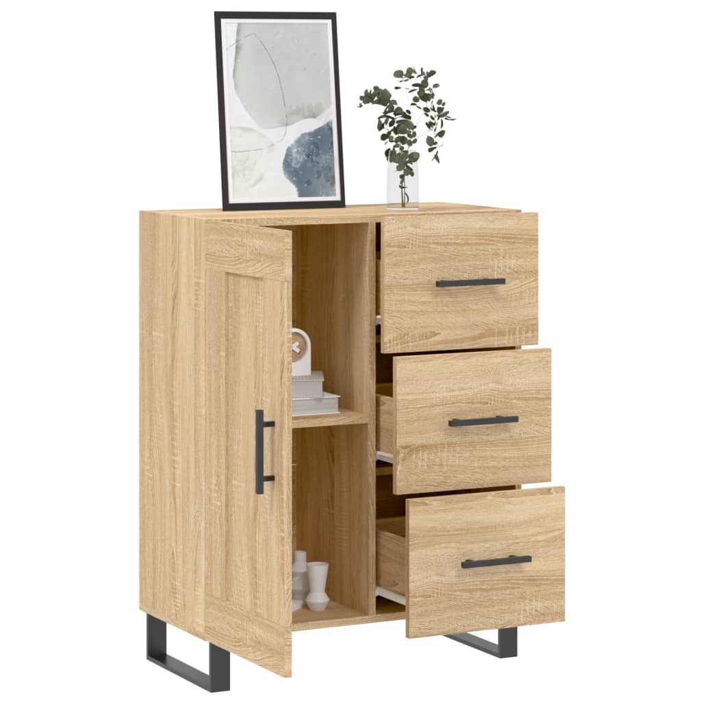 Dressoir 69,5x34x90 cm bewerkt hout sonoma eikenkleurig is nu te koop bij PeponiXL, paradijselijk wonen!