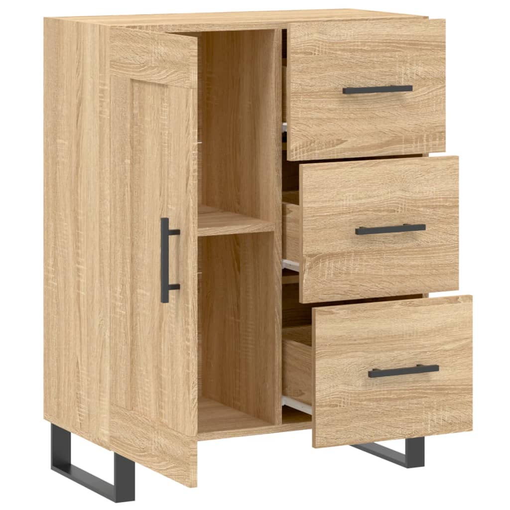 Dressoir 69,5x34x90 cm bewerkt hout sonoma eikenkleurig is nu te koop bij PeponiXL, paradijselijk wonen!