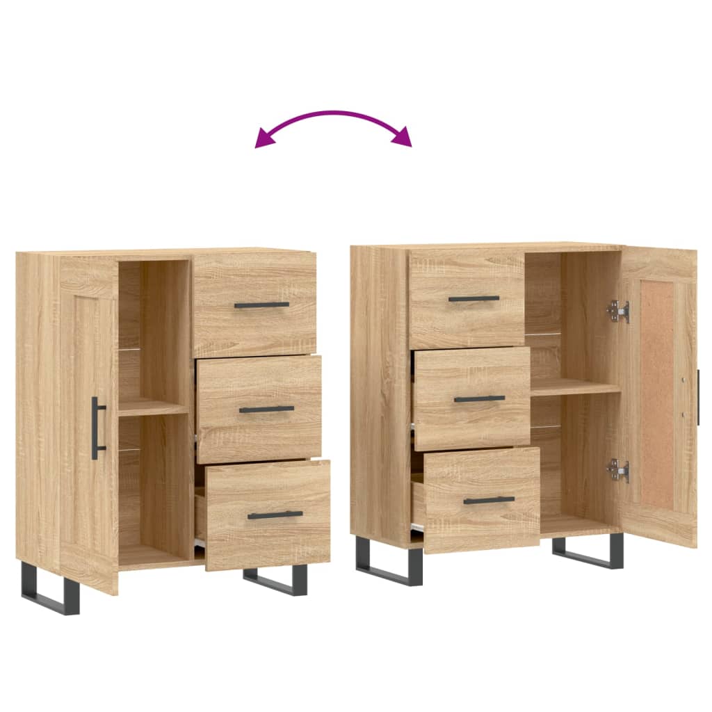 Dressoir 69,5x34x90 cm bewerkt hout sonoma eikenkleurig is nu te koop bij PeponiXL, paradijselijk wonen!