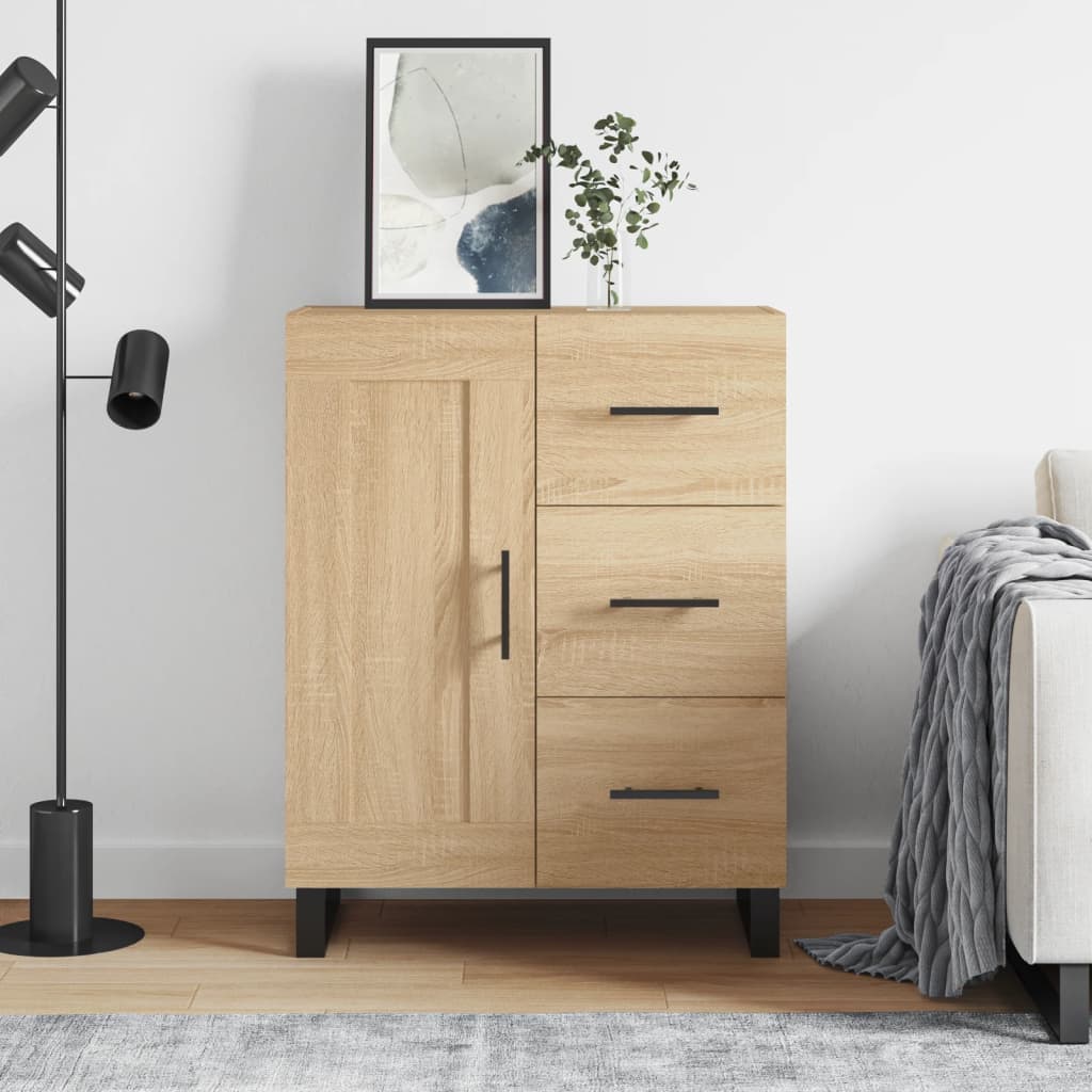 Dressoir 69,5x34x90 cm bewerkt hout sonoma eikenkleurig is nu te koop bij PeponiXL, paradijselijk wonen!