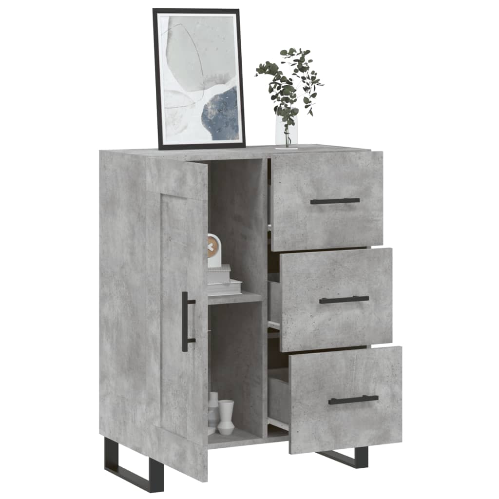 Dressoir 69,5x34x90 cm bewerkt hout betongrijs is nu te koop bij PeponiXL, paradijselijk wonen!