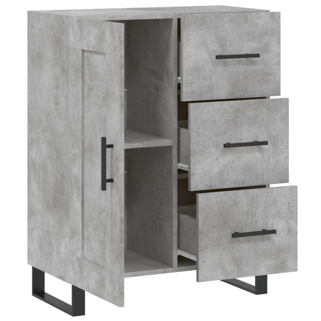 Dressoir 69,5x34x90 cm bewerkt hout betongrijs is nu te koop bij PeponiXL, paradijselijk wonen!