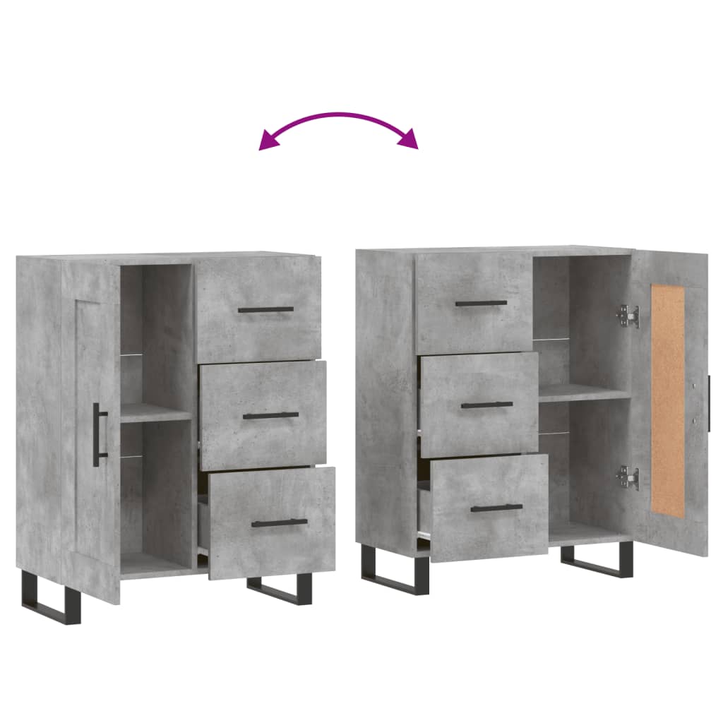 Dressoir 69,5x34x90 cm bewerkt hout betongrijs is nu te koop bij PeponiXL, paradijselijk wonen!
