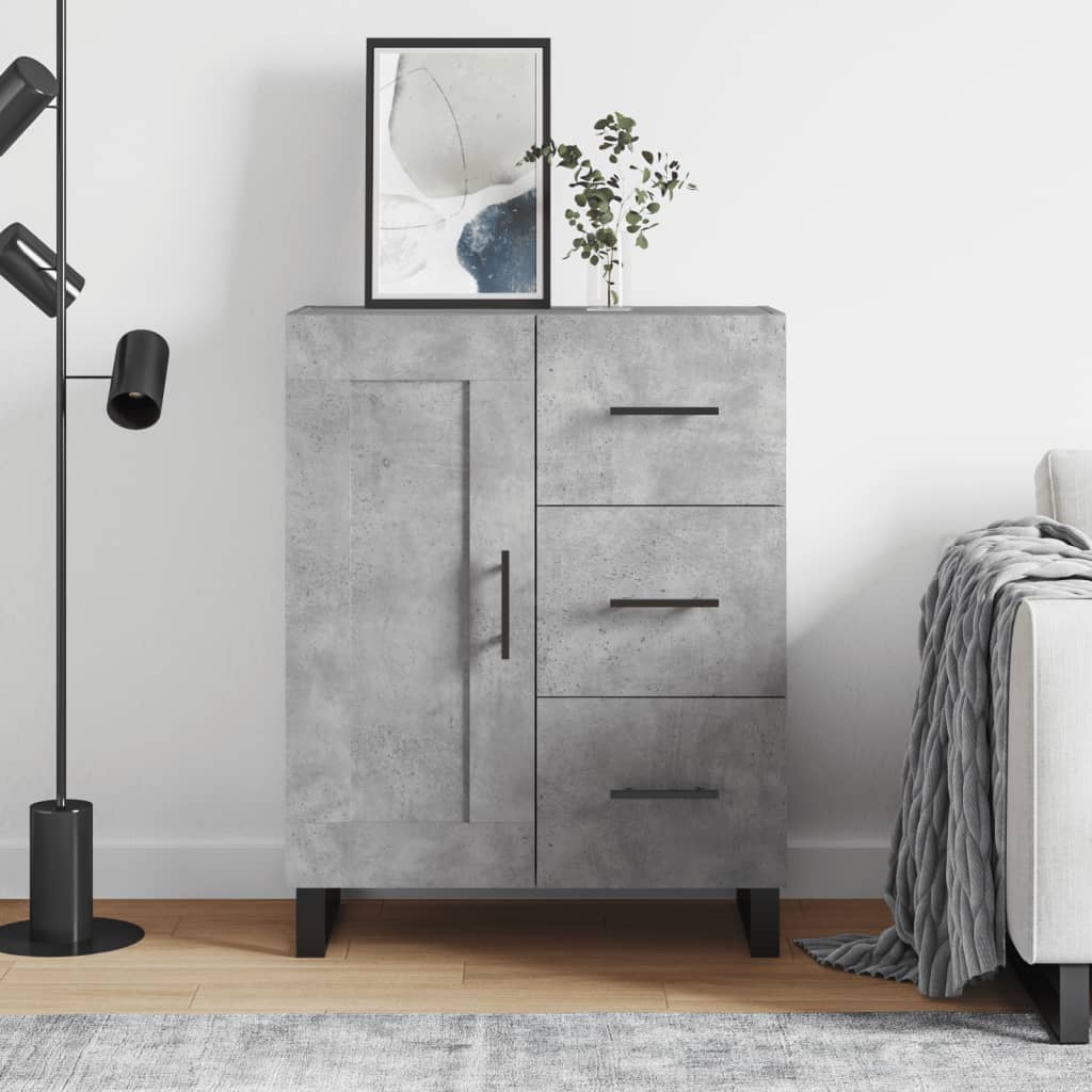 Dressoir 69,5x34x90 cm bewerkt hout betongrijs is nu te koop bij PeponiXL, paradijselijk wonen!