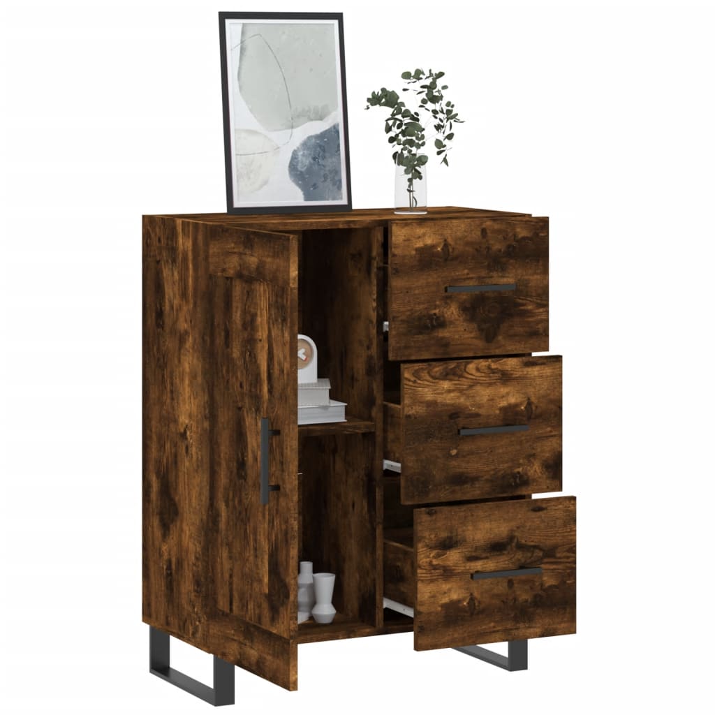 Dressoir 69,5x34x90 cm bewerkt hout gerookt eikenkleurig is nu te koop bij PeponiXL, paradijselijk wonen!