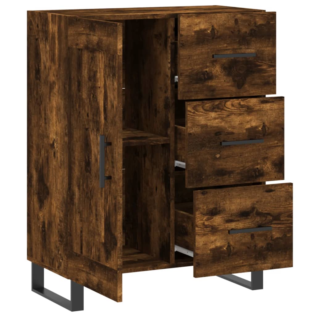 Dressoir 69,5x34x90 cm bewerkt hout gerookt eikenkleurig is nu te koop bij PeponiXL, paradijselijk wonen!