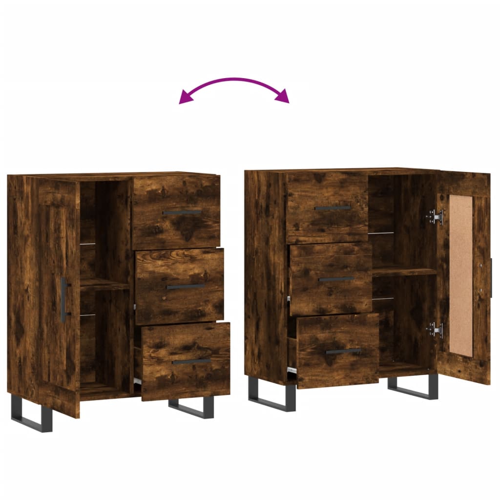 Dressoir 69,5x34x90 cm bewerkt hout gerookt eikenkleurig is nu te koop bij PeponiXL, paradijselijk wonen!