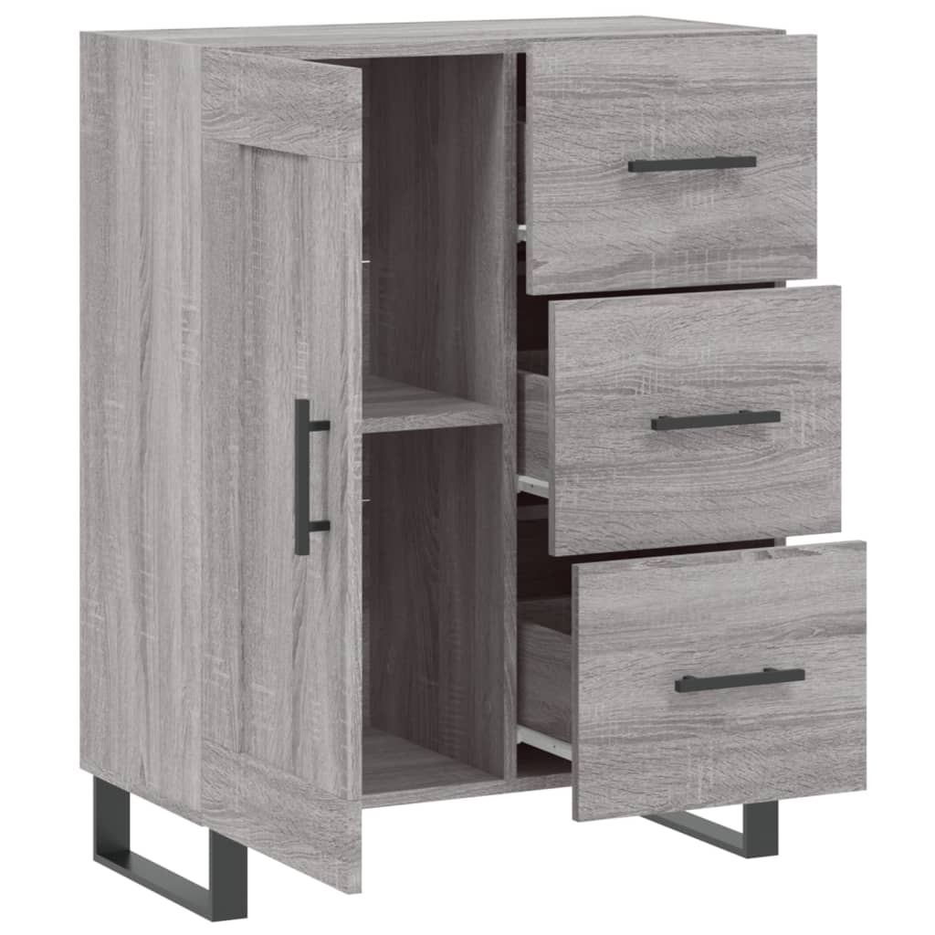 Dressoir 69,5x34x90 cm bewerkt hout grijs sonoma eikenkleurig is nu te koop bij PeponiXL, paradijselijk wonen!