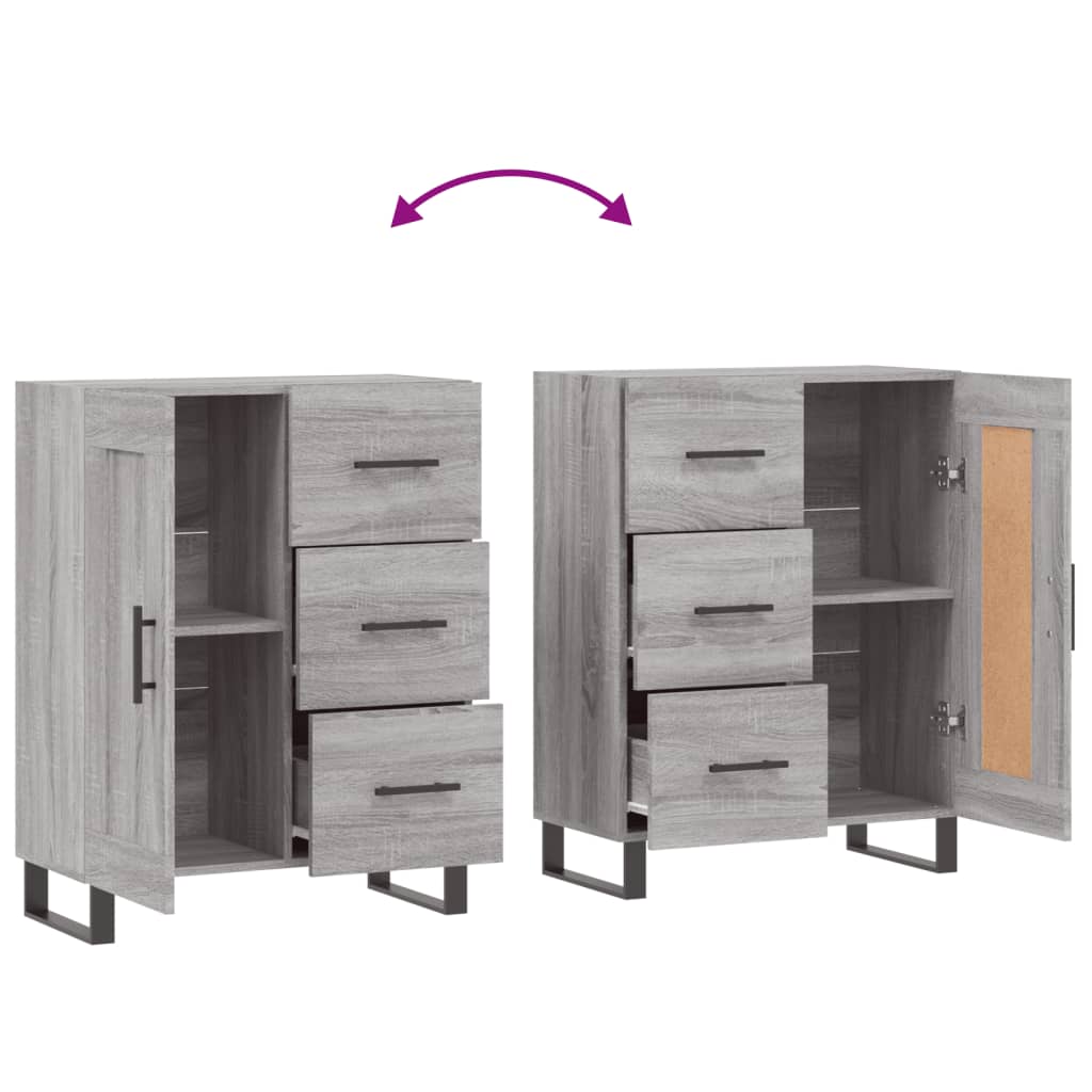 Dressoir 69,5x34x90 cm bewerkt hout grijs sonoma eikenkleurig is nu te koop bij PeponiXL, paradijselijk wonen!