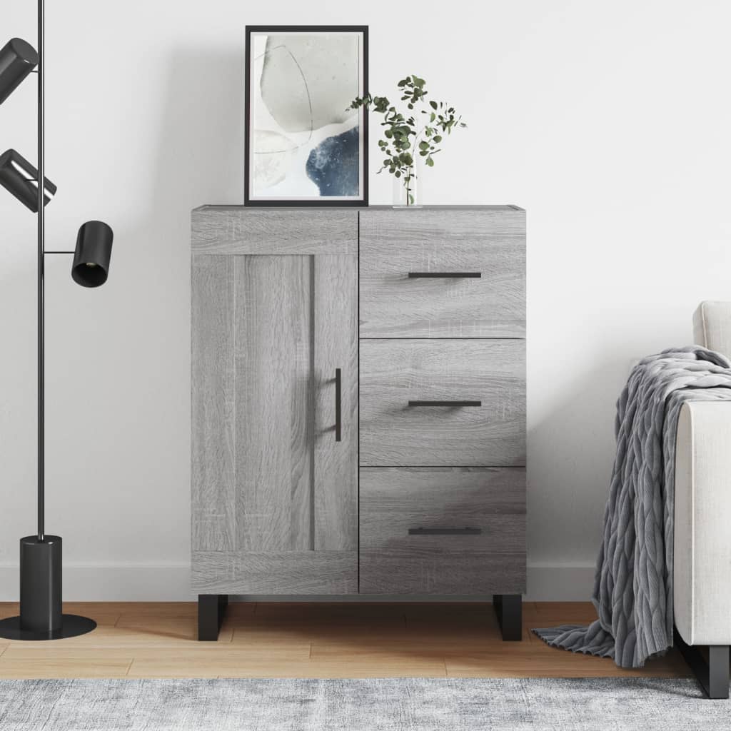 Dressoir 69,5x34x90 cm bewerkt hout grijs sonoma eikenkleurig is nu te koop bij PeponiXL, paradijselijk wonen!