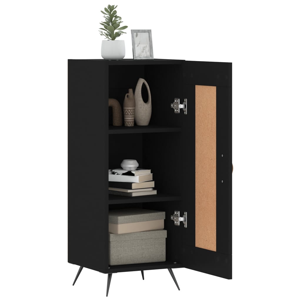 Dressoir 34,5x34x90 cm bewerkt hout zwart is nu te koop bij PeponiXL, paradijselijk wonen!