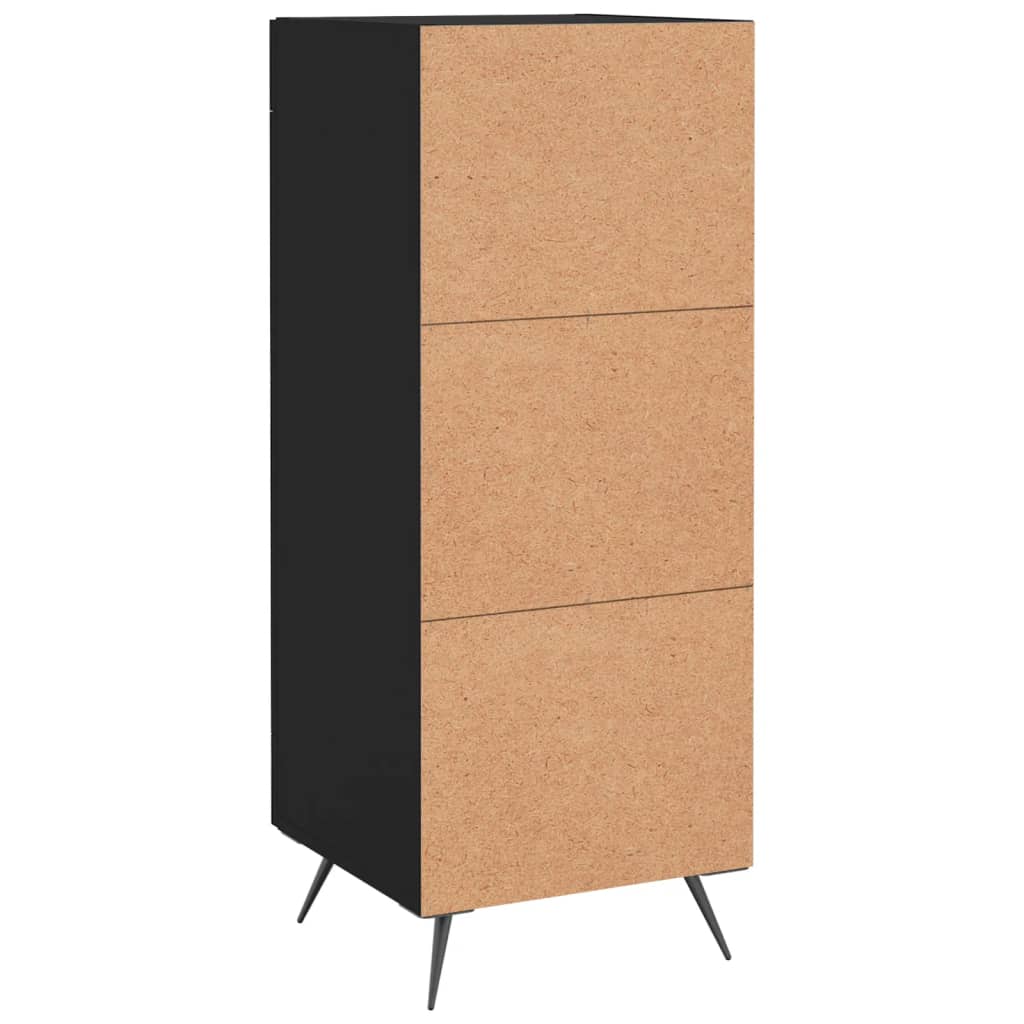 Dressoir 34,5x34x90 cm bewerkt hout zwart is nu te koop bij PeponiXL, paradijselijk wonen!