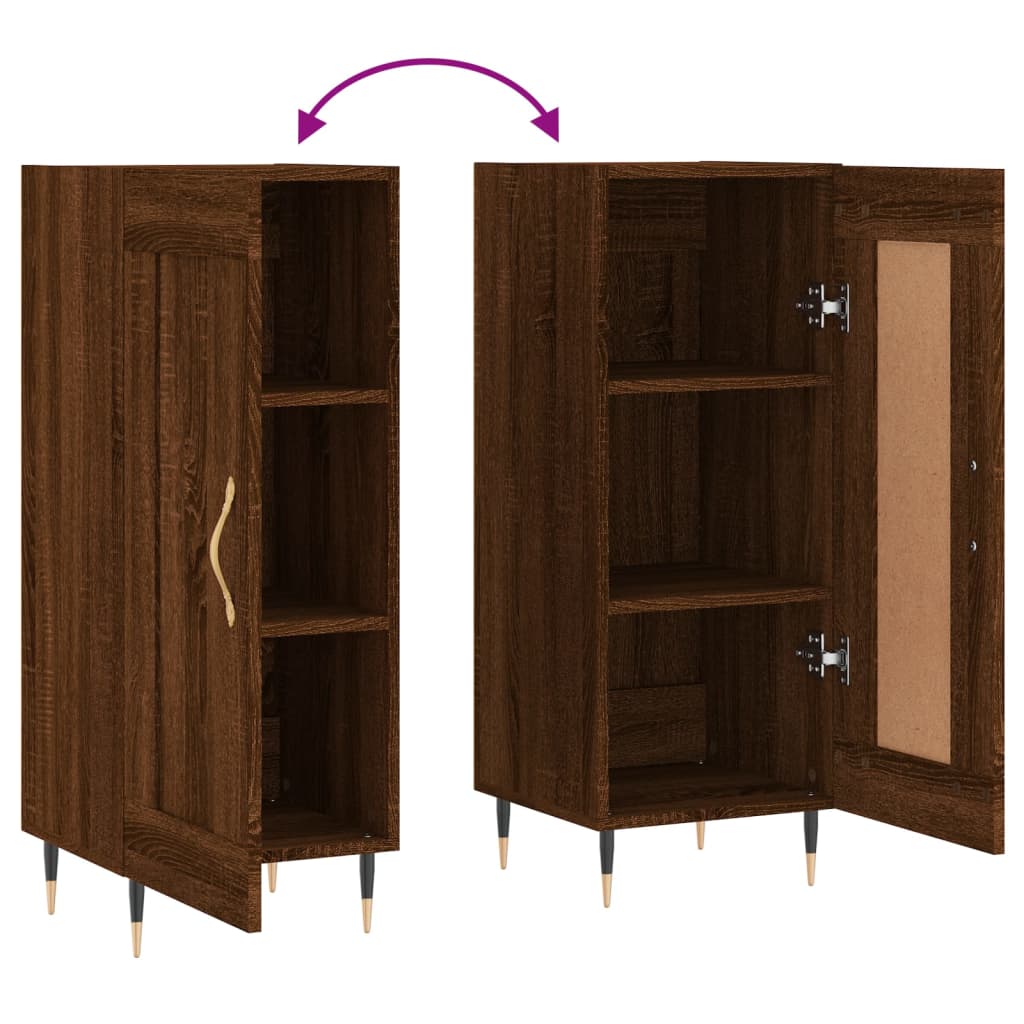 Dressoir 34,5x34x90 cm bewerkt hout bruin eikenkleur is nu te koop bij PeponiXL, paradijselijk wonen!