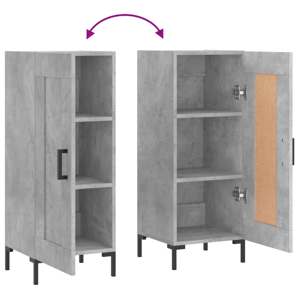 Dressoir 34,5x34x90 cm bewerkt hout betongrijs is nu te koop bij PeponiXL, paradijselijk wonen!