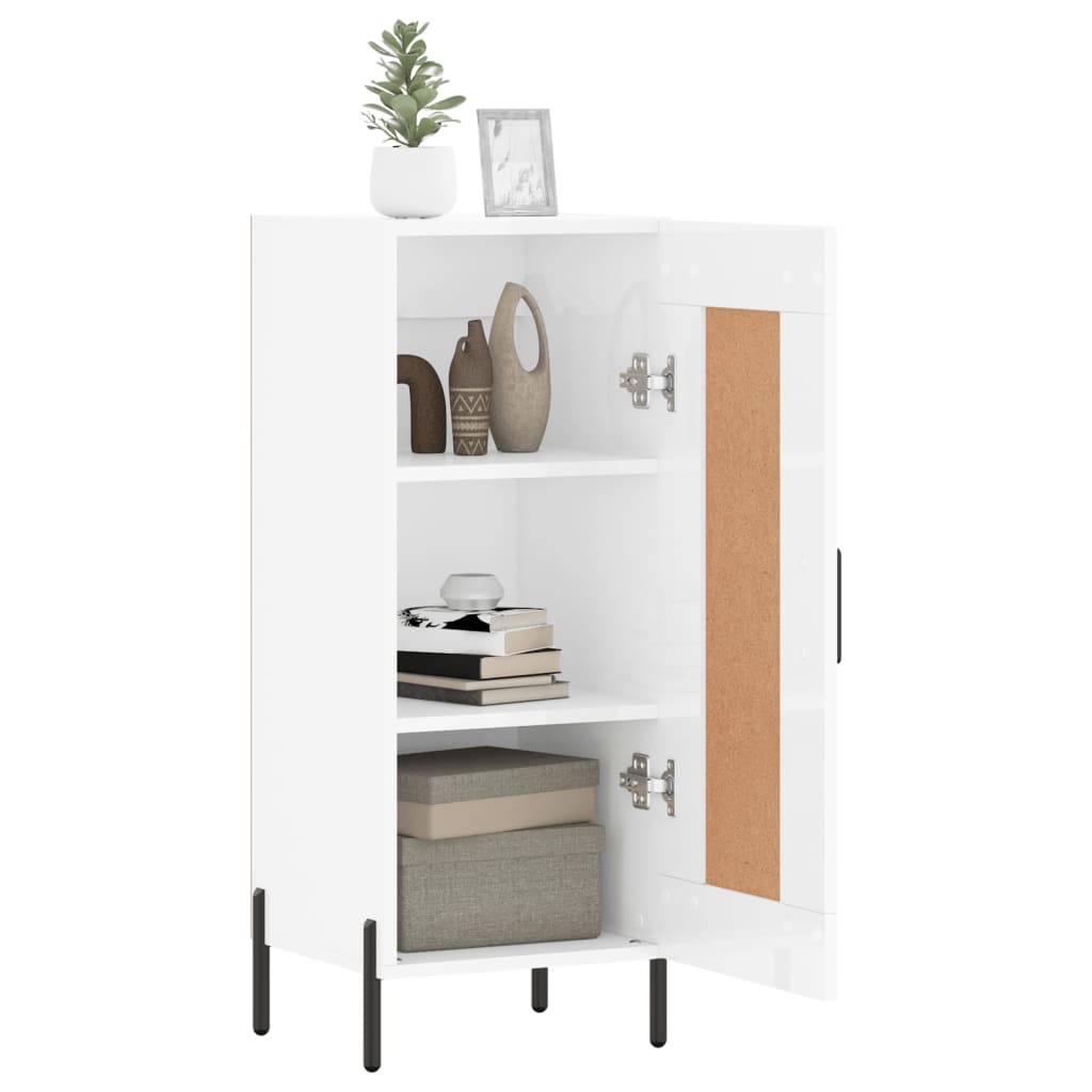 Dressoir 34,5x34x90 cm bewerkt hout hoogglans wit is nu te koop bij PeponiXL, paradijselijk wonen!