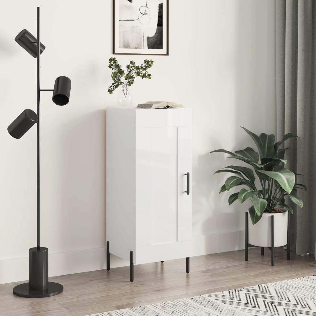 Dressoir 34,5x34x90 cm bewerkt hout hoogglans wit is nu te koop bij PeponiXL, paradijselijk wonen!