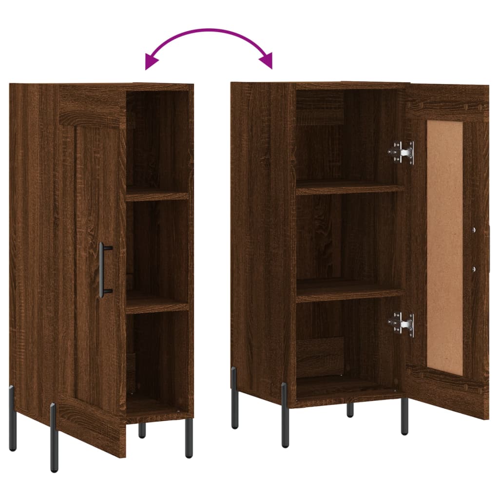 Dressoir 34,5x34x90 cm bewerkt hout bruin eikenkleur is nu te koop bij PeponiXL, paradijselijk wonen!