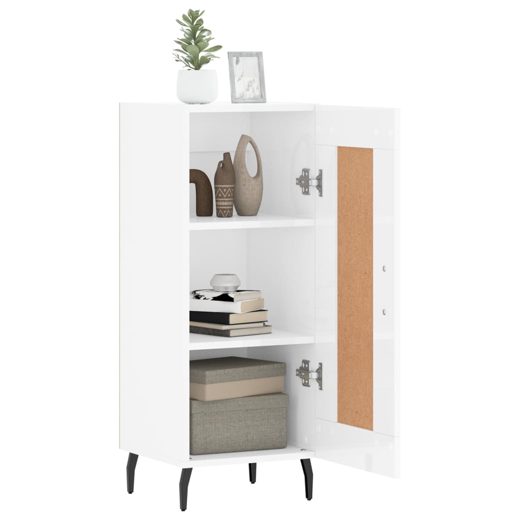 Dressoir 34,5x34x90 cm bewerkt hout hoogglans wit is nu te koop bij PeponiXL, paradijselijk wonen!