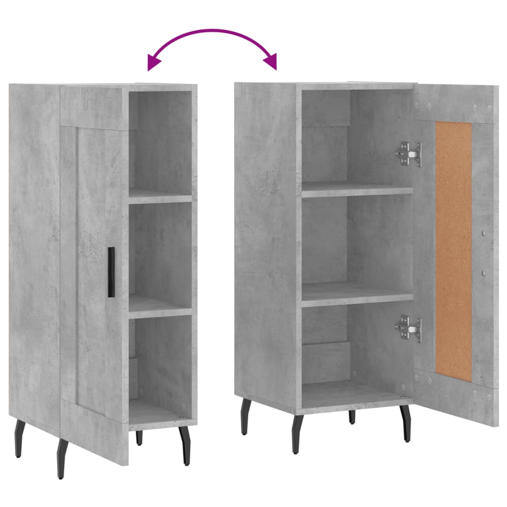 Dressoir 34,5x34x90 cm bewerkt hout betongrijs is nu te koop bij PeponiXL, paradijselijk wonen!