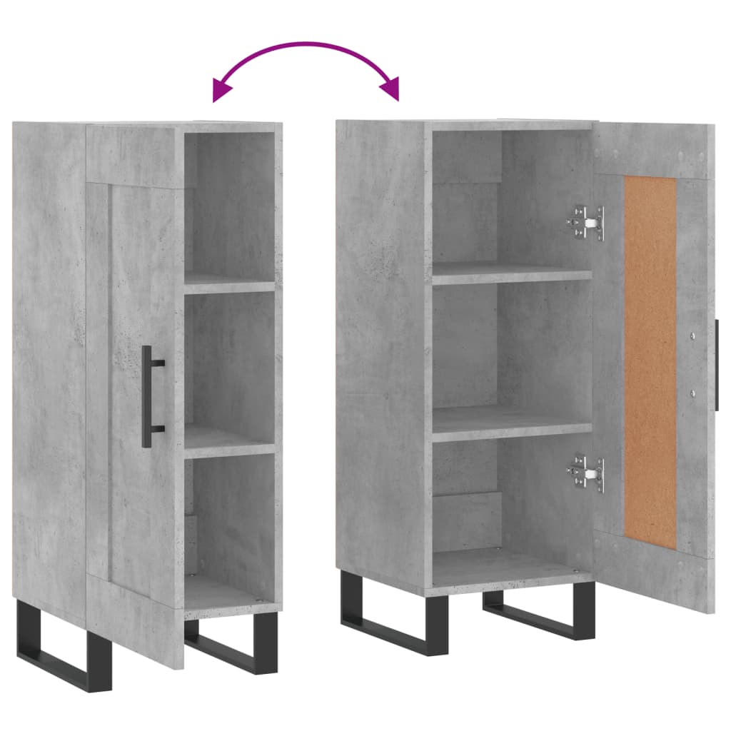 Dressoir 34,5x34x90 cm bewerkt hout betongrijs is nu te koop bij PeponiXL, paradijselijk wonen!