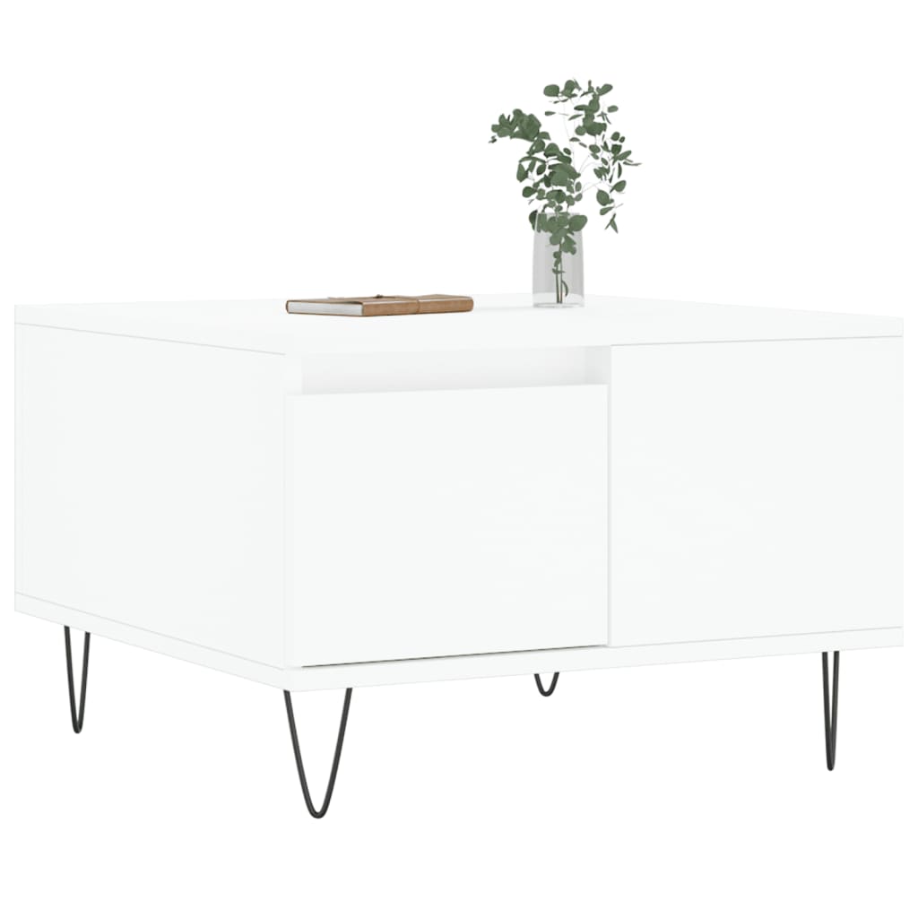 Salontafel 55x55x36,5 cm bewerkt hout wit is nu te koop bij PeponiXL, paradijselijk wonen!