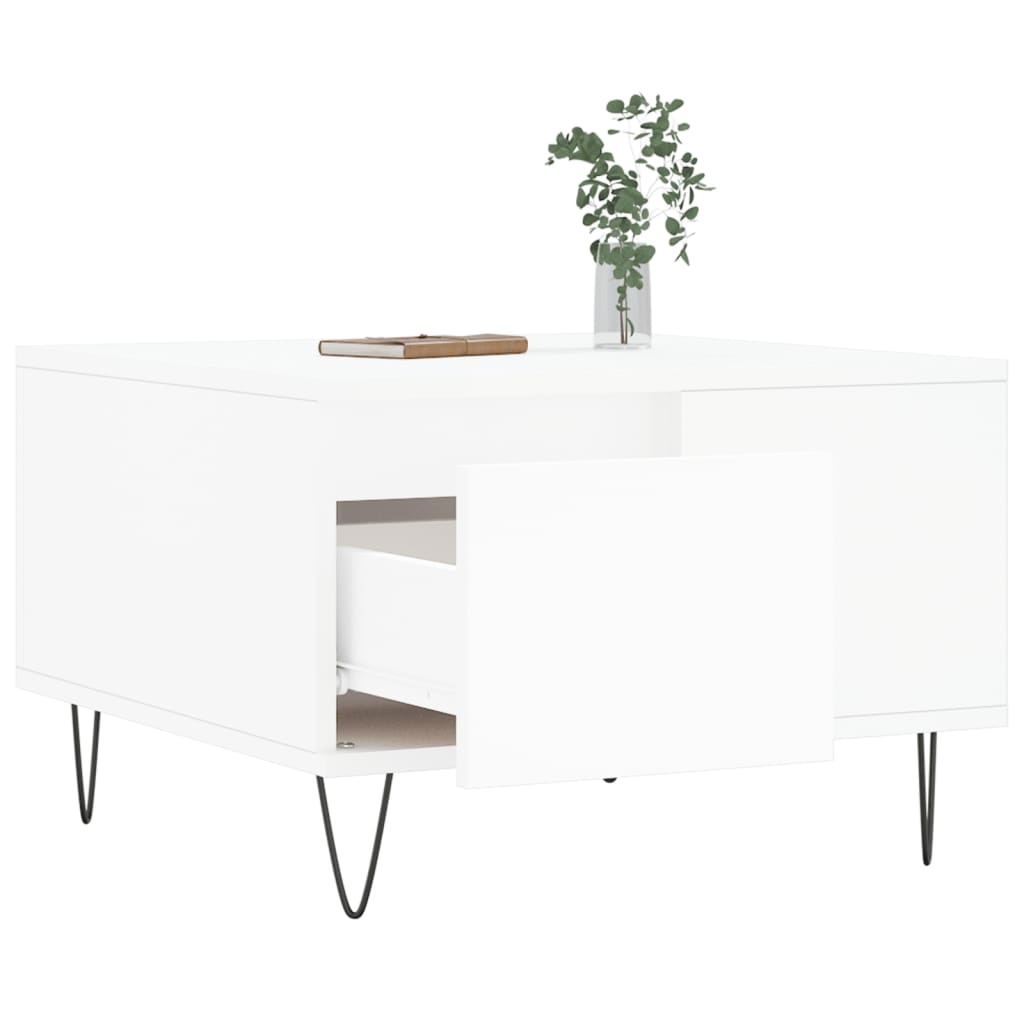 Salontafel 55x55x36,5 cm bewerkt hout wit is nu te koop bij PeponiXL, paradijselijk wonen!