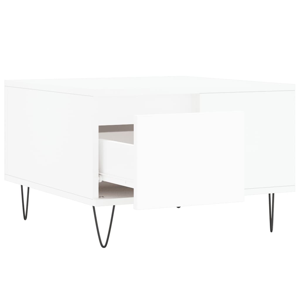 Salontafel 55x55x36,5 cm bewerkt hout wit is nu te koop bij PeponiXL, paradijselijk wonen!