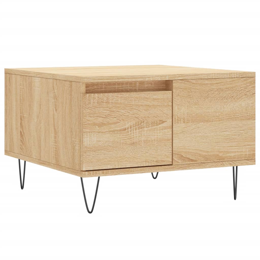 Salontafel 55x55x36,5 cm bewerkt hout sonoma eikenkleurig is nu te koop bij PeponiXL, paradijselijk wonen!