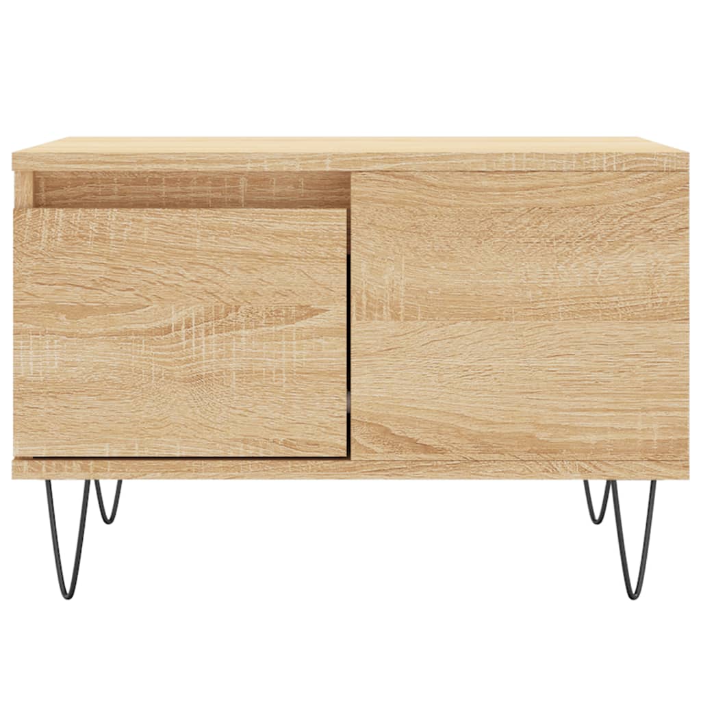 Salontafel 55x55x36,5 cm bewerkt hout sonoma eikenkleurig is nu te koop bij PeponiXL, paradijselijk wonen!