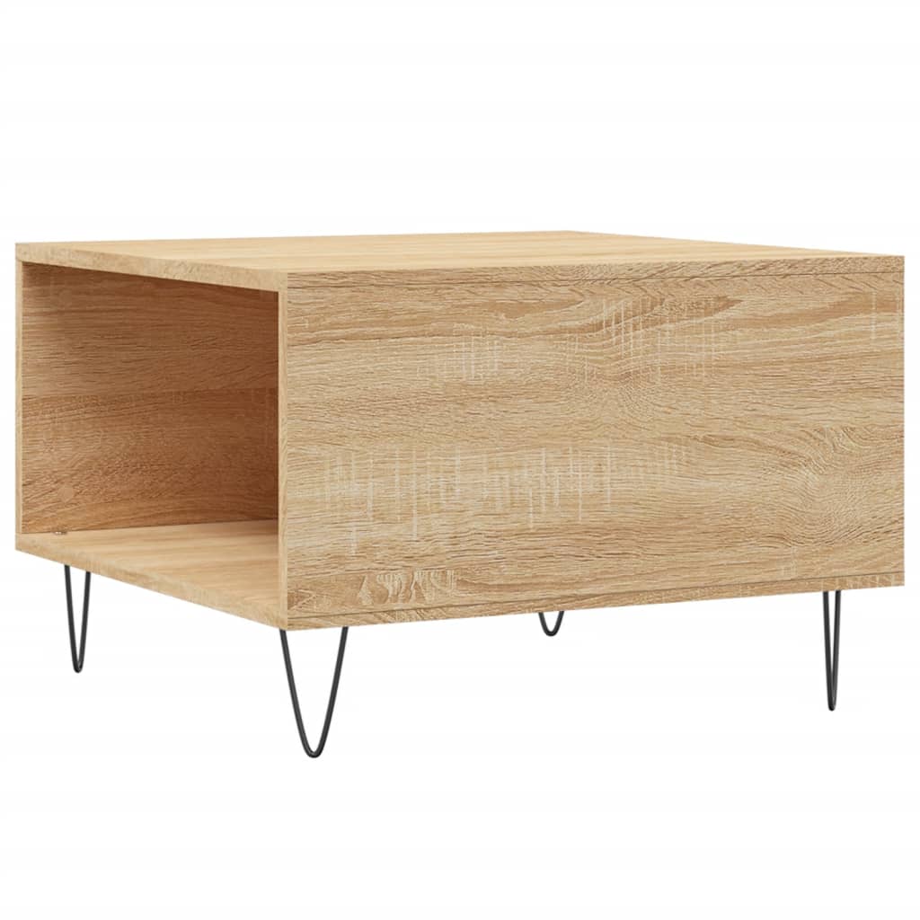 Salontafel 55x55x36,5 cm bewerkt hout sonoma eikenkleurig is nu te koop bij PeponiXL, paradijselijk wonen!