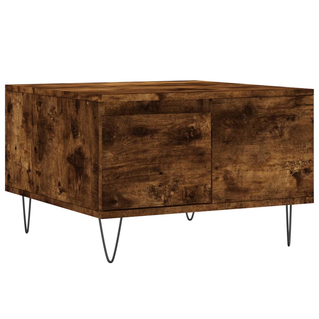 Salontafel 55x55x36,5 cm bewerkt hout gerookt eikenkleurig is nu te koop bij PeponiXL, paradijselijk wonen!