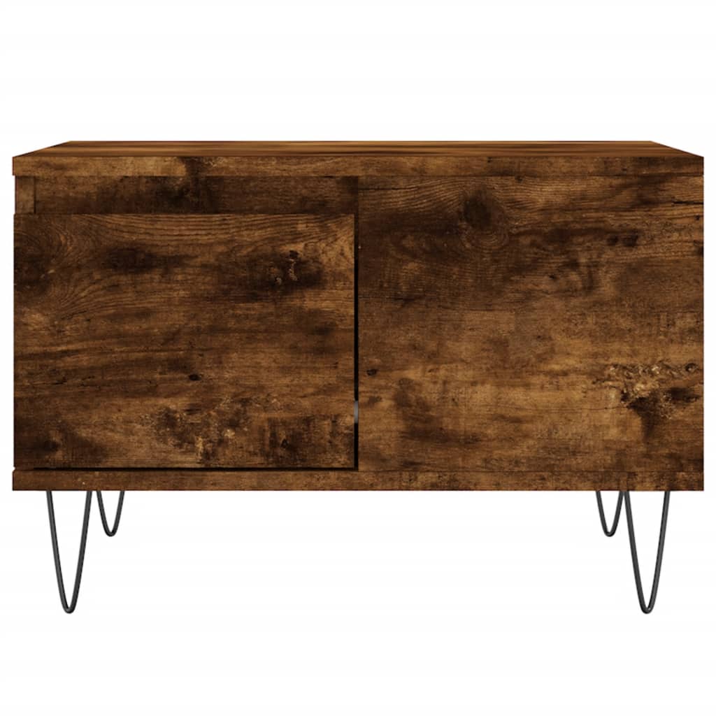 Salontafel 55x55x36,5 cm bewerkt hout gerookt eikenkleurig is nu te koop bij PeponiXL, paradijselijk wonen!