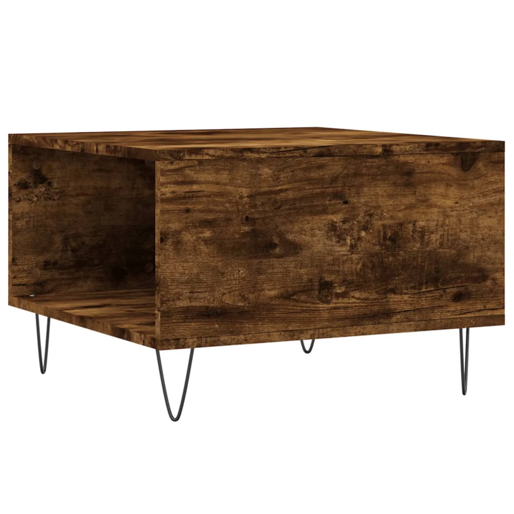 Salontafel 55x55x36,5 cm bewerkt hout gerookt eikenkleurig is nu te koop bij PeponiXL, paradijselijk wonen!