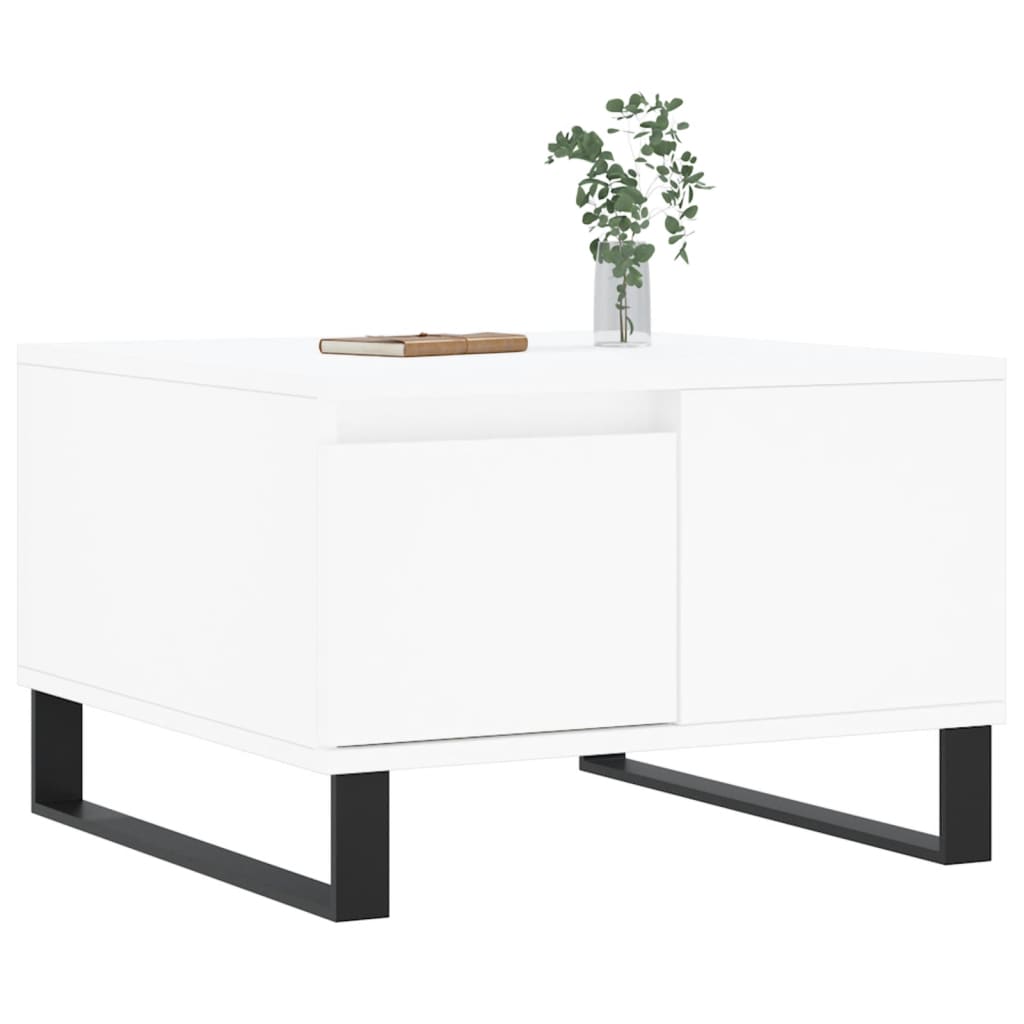 Salontafel 55x55x36,5 cm bewerkt hout wit is nu te koop bij PeponiXL, paradijselijk wonen!