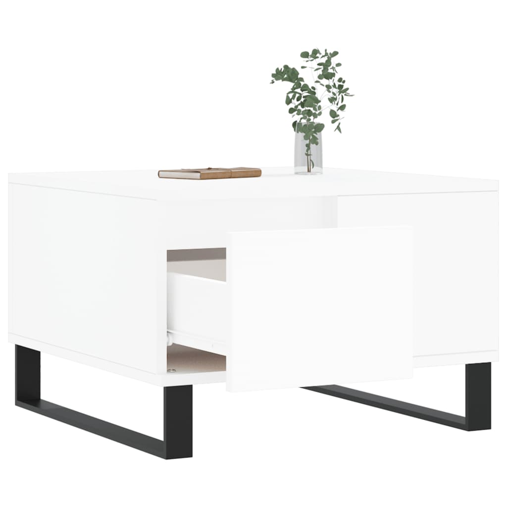Salontafel 55x55x36,5 cm bewerkt hout wit is nu te koop bij PeponiXL, paradijselijk wonen!