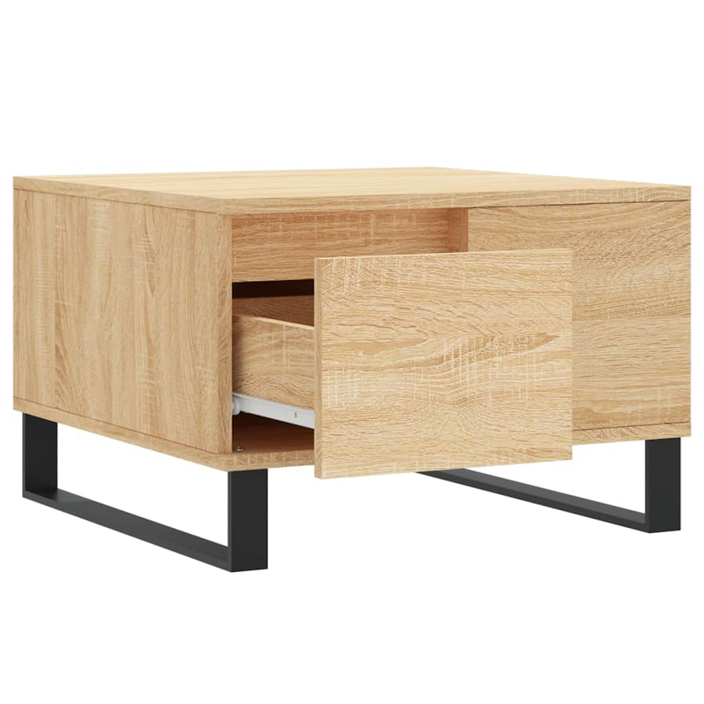 Salontafel 55x55x36,5 cm bewerkt hout sonoma eikenkleurig is nu te koop bij PeponiXL, paradijselijk wonen!