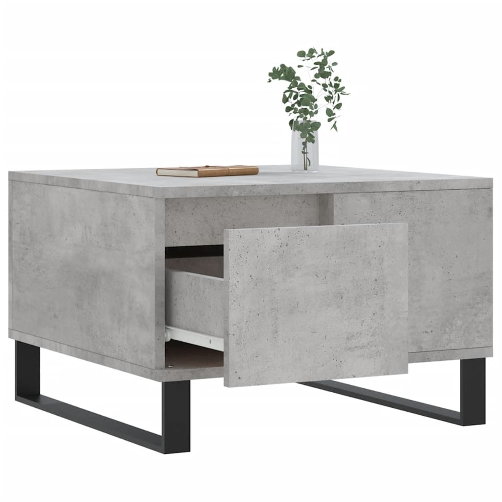 Salontafel 55x55x36,5 cm bewerkt hout betongrijs is nu te koop bij PeponiXL, paradijselijk wonen!